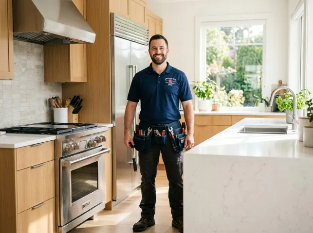 Appliance Repair Hero technician in a Acton, CA kitchen after an appliance repair